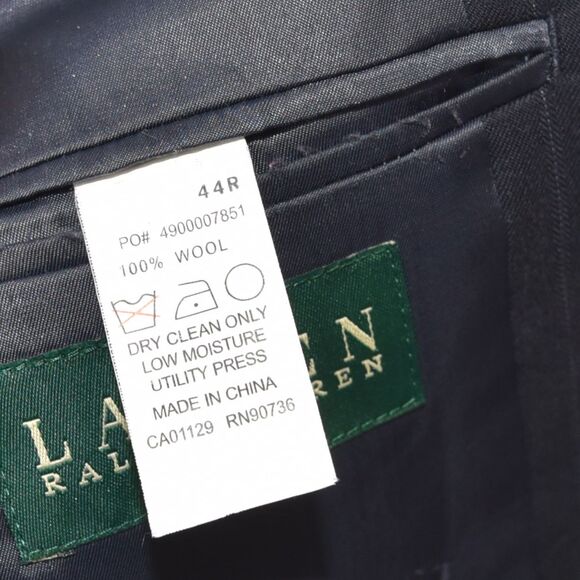 Lauren Ralph Lauren Sport Coat 44R Dark Navy Pinstripe 100% Wool - Picture 6 of 10